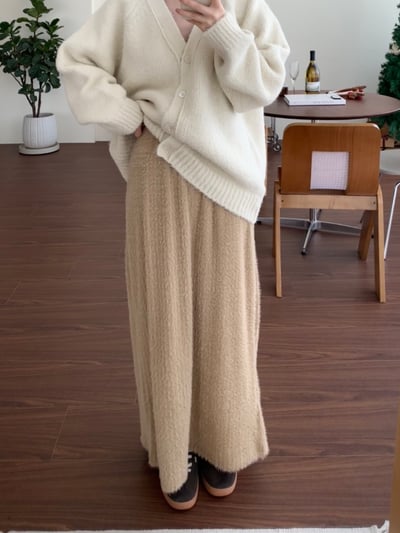 現貨 BEST！回歸) 自留！仙女羽毛感後開衩長裙 2色4