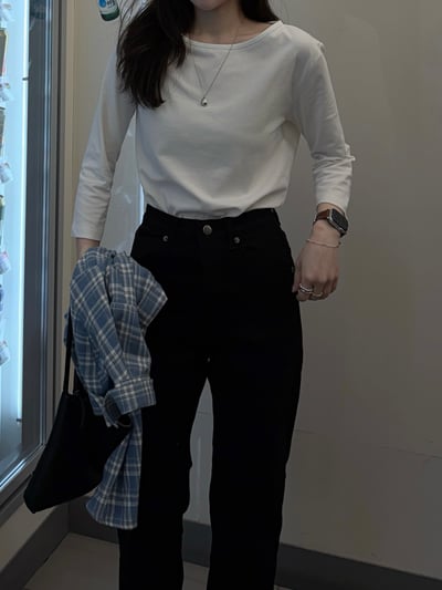 BB05 推！自留 微船型領七分袖上衣 3色8