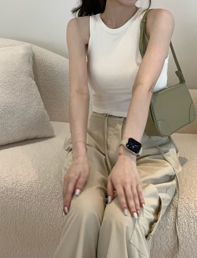 現貨 回歸) 短版Bra top削肩背心 3色5