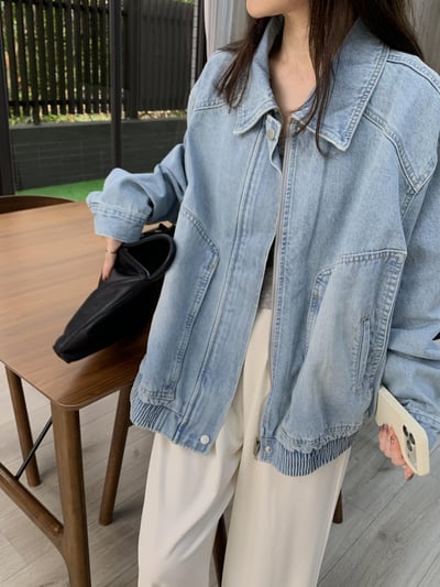 現貨 BD12 推！夏日淺淺藍車線牛仔外4