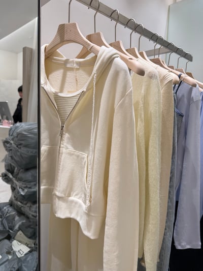 BB11 細節加分小刺繡lace緞帶連帽外套/長褲set (分開賣場)1