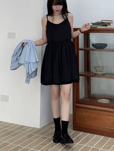 現貨 回歸) AJ04 法式細肩雙層小短洋 3色6