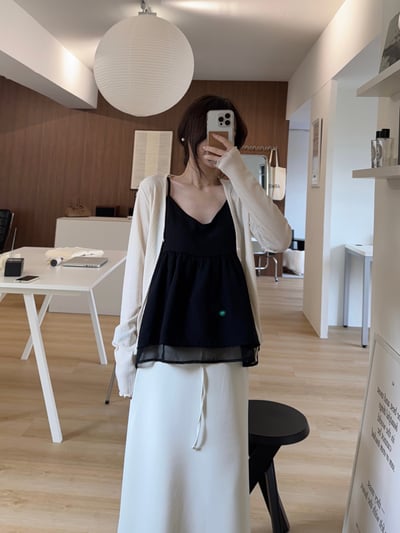 回歸) AL10 木耳邊2扣小罩衫 2色13