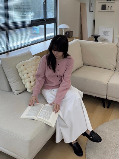 現貨 熱銷回歸) AI07 甜美粉嫩小標針織罩衫 1色5