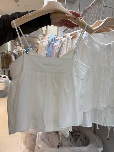 BB04 浪漫細肩褶紋小背心 1色2