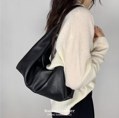 B10 Bucks&Leather 小款 肩背拉鍊可頌托特包7