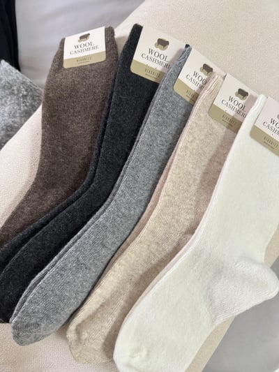 現貨 回歸) cashmere柔軟羊毛長襪 5色1