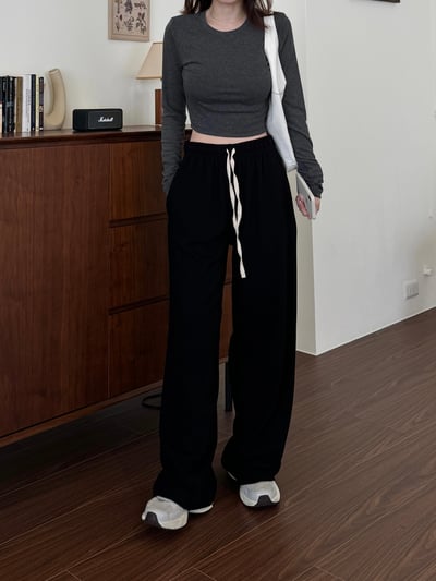 現貨 回歸) 合身短版長袖上衣 4色5