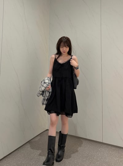 BB18 滾邊lace細肩浪漫小短洋 2色5