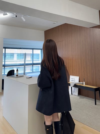 現貨 AZ02 設計扣中長板羊毛70%手工大衣 2色12