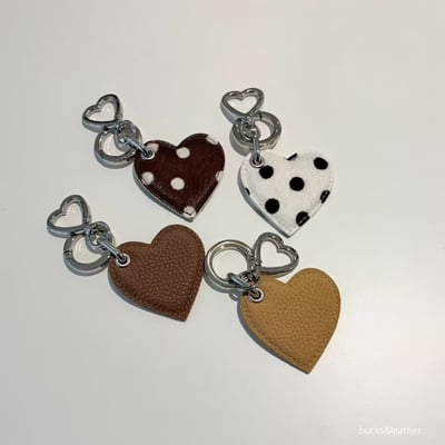 B48 Bucks&Leather 26年新款！詢問度超高！可愛牛皮迷你鑰匙圈 愛心/星星3