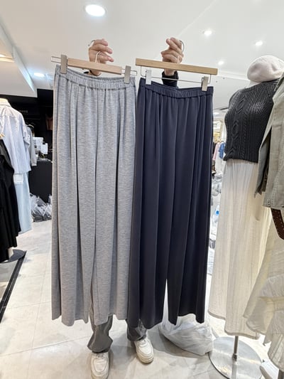 BD21 大推自留！冰絲前打折舒服寬褲 4色4