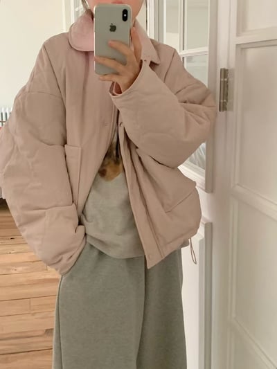 現貨 BEST！AW08 推！軟萌小翻領鋪棉外套 3色14