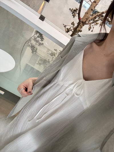 現貨 BD17 美背自調細肩紋理長洋裝3