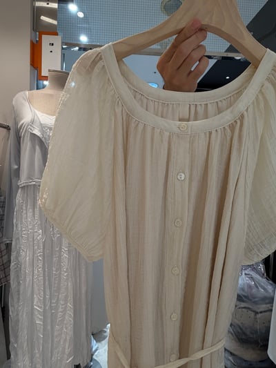 現貨 BF07 大推！氣質仙女天絲紋理短袖洋裝 2色9