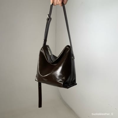 B38 Bucks&Leather  26年新款！小款 牛皮光滑亮面拉鍊托特包6