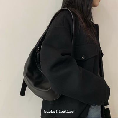 B34 Bucks&Leather 許願款！羊皮寬背帶新月包6