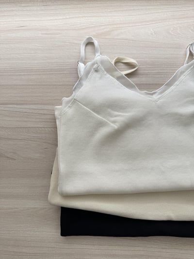 回歸) AC01 自留！內搭單穿都漂亮！網紗細肩小背心 3色4