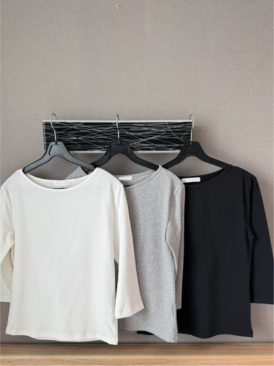 BB05 推！自留 微船型領七分袖上衣 3色1