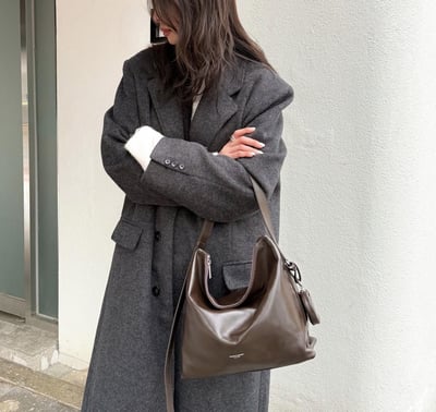 B37 Bucks&Leather  26年新款！大款 牛皮光滑亮面拉鍊托特包7