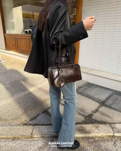 B42 Bucks&Leather  26年新款！推！大款 牛皮光滑亮面法式吐司包2