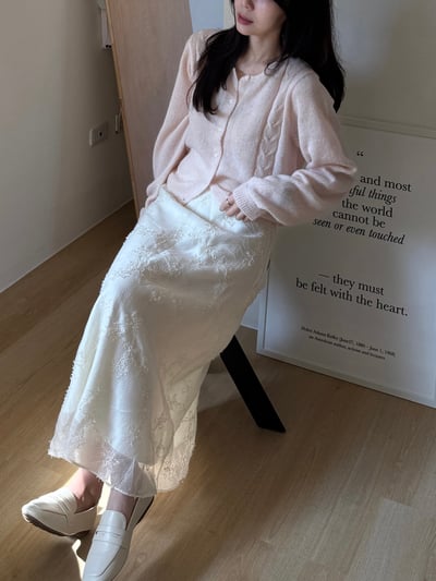 回歸) AJ10 氣質滿滿雕花長裙 2色3