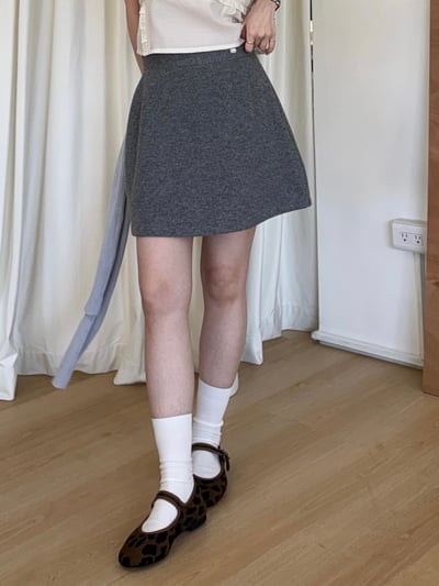 回歸) AL05 顯瘦小標A字短裙 3色 SM11