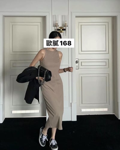 回歸) 熱銷破百！自留！微削肩彈性長洋 4色25