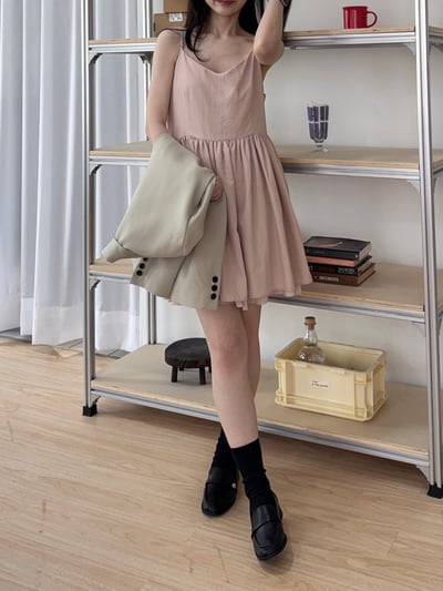 現貨 回歸) AJ04 法式細肩雙層小短洋 3色16