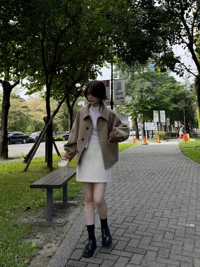 WHM01 大推薦！兩面穿100%羊毛手工大衣  (杏色賣場)8