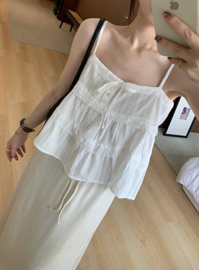 BD02 自留！浪漫蝴蝶結lace小背心2