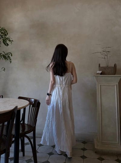 BB13 細肩揉皺唯美飄逸長洋 1色6