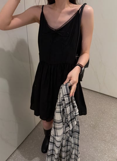 BB18 滾邊lace細肩浪漫小短洋 2色3