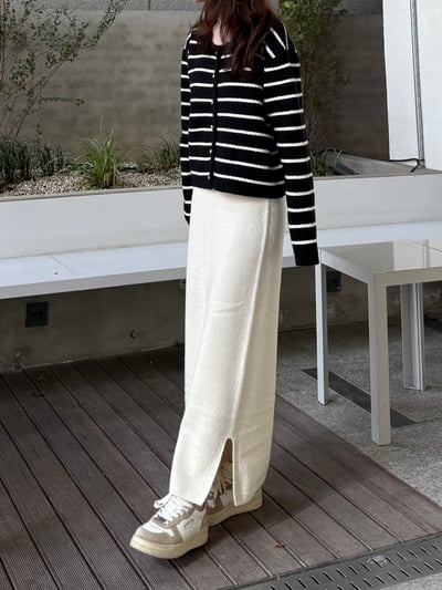 現貨 BEST！回歸) 自留！側邊小開岔直筒長裙 2色4