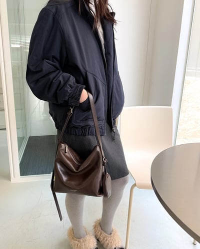 B38 Bucks&Leather  26年新款！小款 牛皮光滑亮面拉鍊托特包4