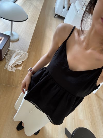 回歸) AL09 細肩傘狀雙層背心 2色12