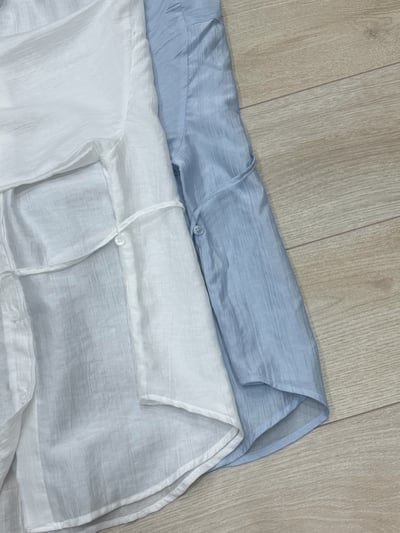 BE09 3way側扣綁帶紋理襯衫 2色12
