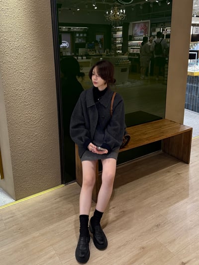 WHM01 大推薦！兩面穿100%羊毛手工大衣  (杏色賣場)14