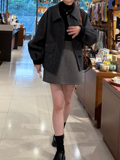 WHM01 大推薦！兩面穿100%羊毛手工大衣  (杏色賣場)12
