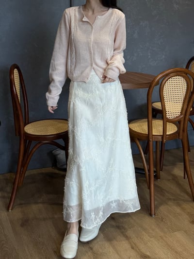 回歸) AJ10 氣質滿滿雕花長裙 2色9