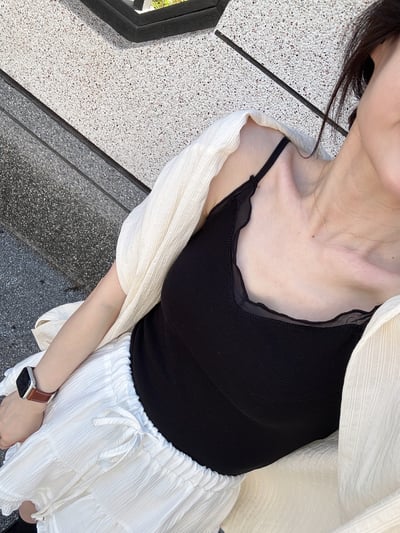 回歸) AC01 自留！內搭單穿都漂亮！網紗細肩小背心 3色12