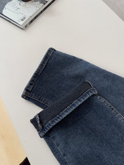 AZ13 復古刷色彈性磨毛窄管褲 1色 SML4