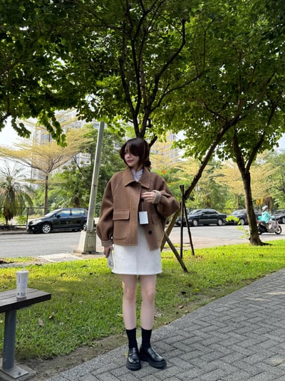 WHM01 大推薦！兩面穿100%羊毛手工大衣  (杏色賣場)10