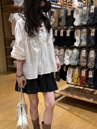 BB03 推！甜美氛圍側綁帶短裙 (內有安全褲) SM 2色6