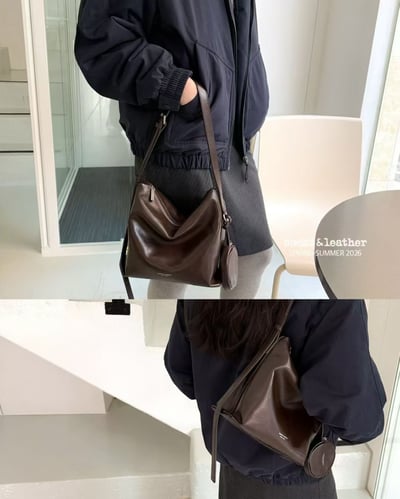 B38 Bucks&Leather  26年新款！小款 牛皮光滑亮面拉鍊托特包6