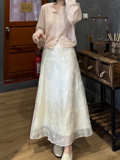 回歸) AJ10 氣質滿滿雕花長裙 2色8