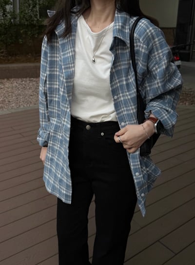 BB01 舒服格紋寬鬆襯衫 3色9