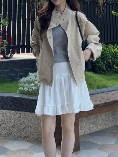 回歸) AU18 推！小立領風衣外套 2色2