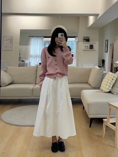 現貨 熱銷回歸) AI07 甜美粉嫩小標針織罩衫 1色7