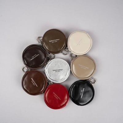 B41 Bucks&Leather 26年新色！光滑亮面馬卡龍圓形零錢包3